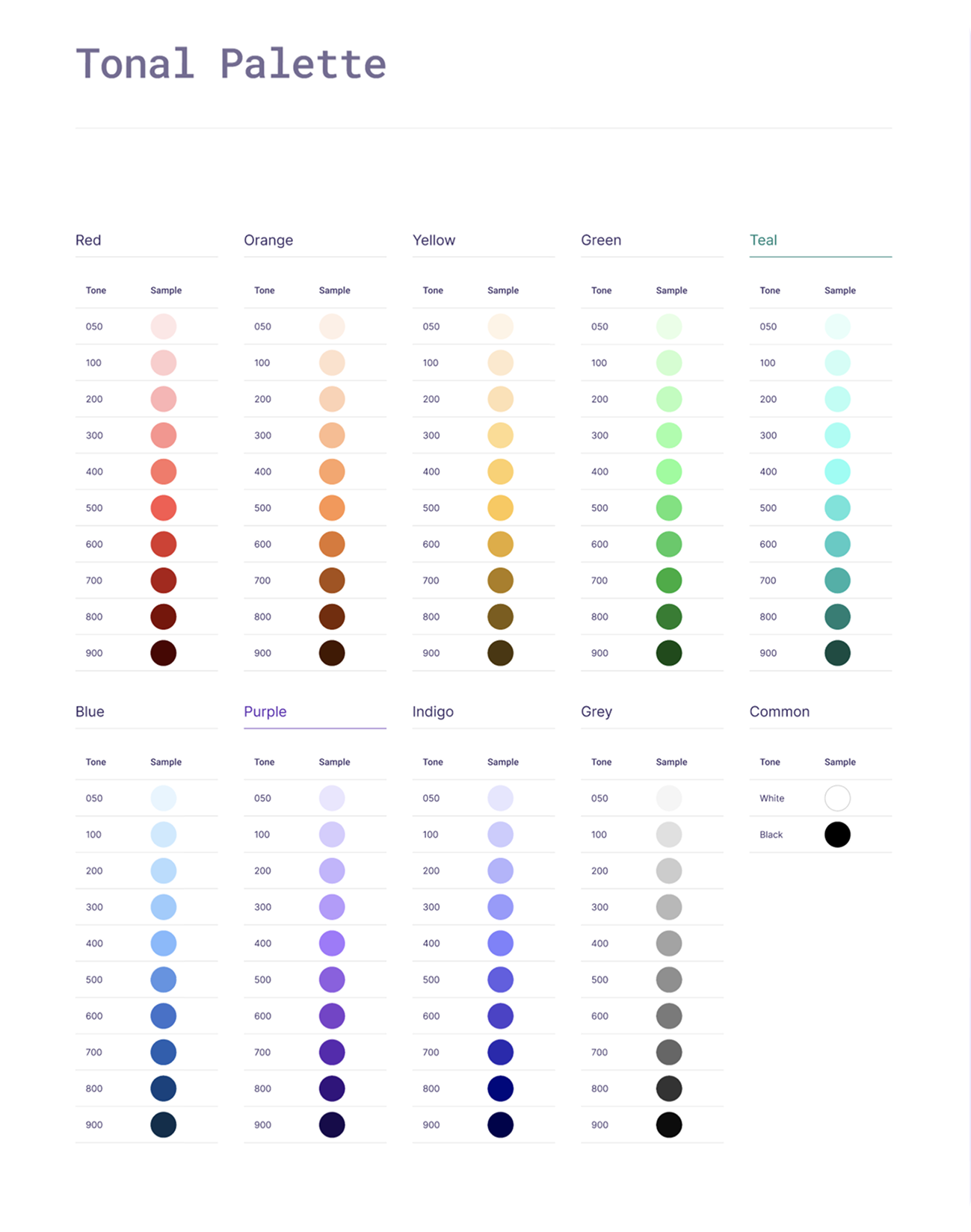 New color palette